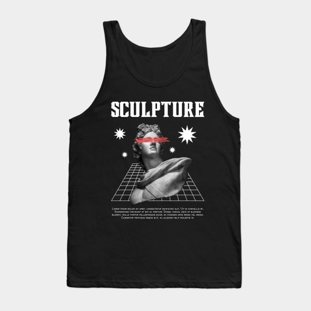 Black White Modern Sculpture T-Shirt Tank Top by DesignVIP